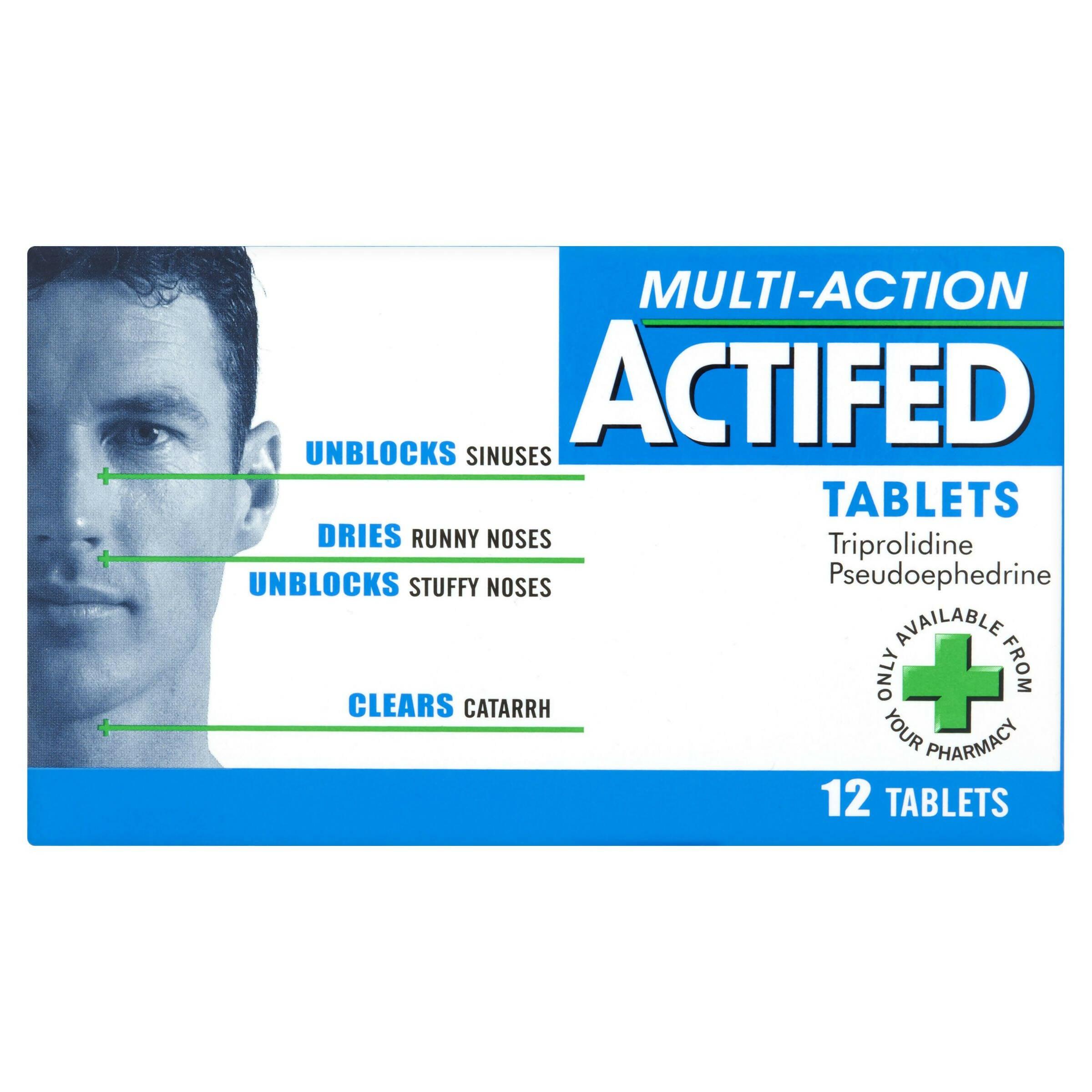 Actifed Multi-Action Tablets 12 Tablets