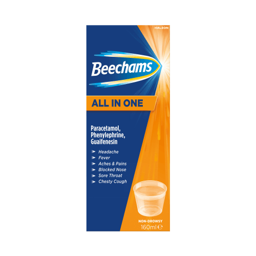 Beechams Cold & Flu All in One Liquid, with Paracetamol, 160ml