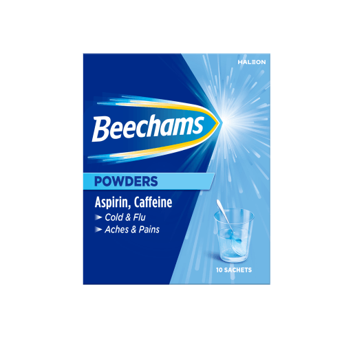 Beechams Drink Sachets, Cold & Flu Relief, Aspirin & Caffeine, 10s
