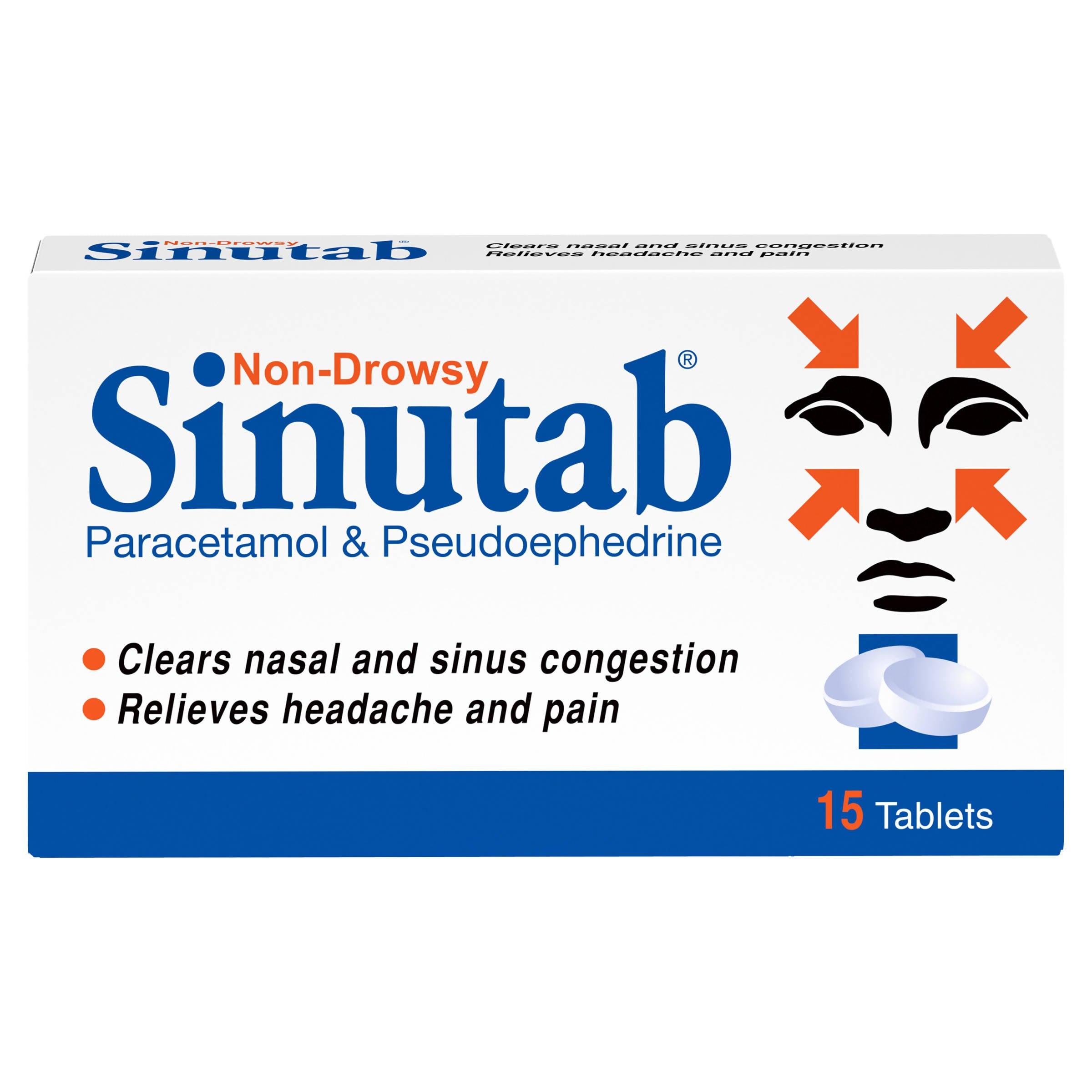 Sinutab Non Drowsy 15 Tablets